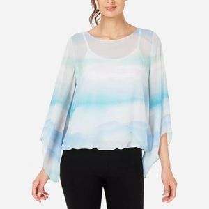 🌸New🌸 Alfani Ombré Blouse Top Large Blue NWT